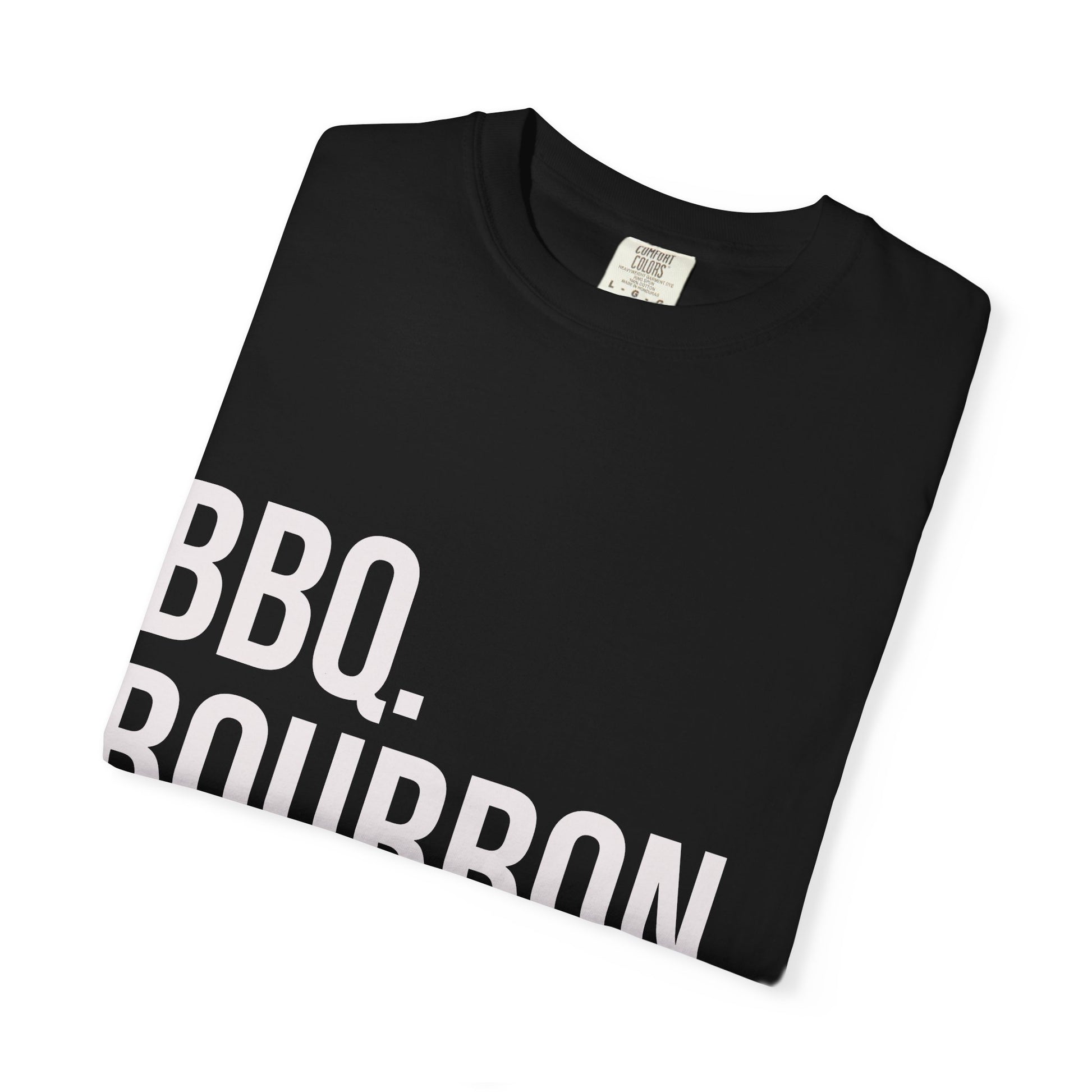BBQ Bourbon Barbells T-Shirt – Heavyweight Graphic Tee for Men & Women | Bold Comfort Fit Shirt for Strong Lifestyle
